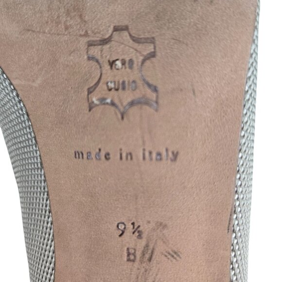 Amalfi for Nordstrom Beige Taupe Leather Mesh Heels 9.5, Made in Italy - Picture 9 of 13
